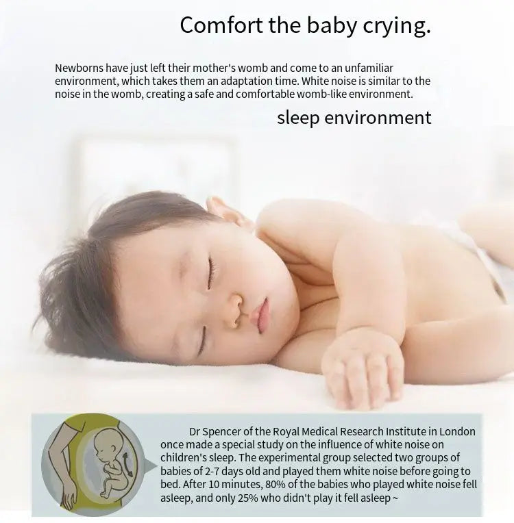 Portable Mini Smart Sleep Therapy Instrument Portable White Noise Machine 30 Sounds 36 Levels for Adult Baby and Household Use