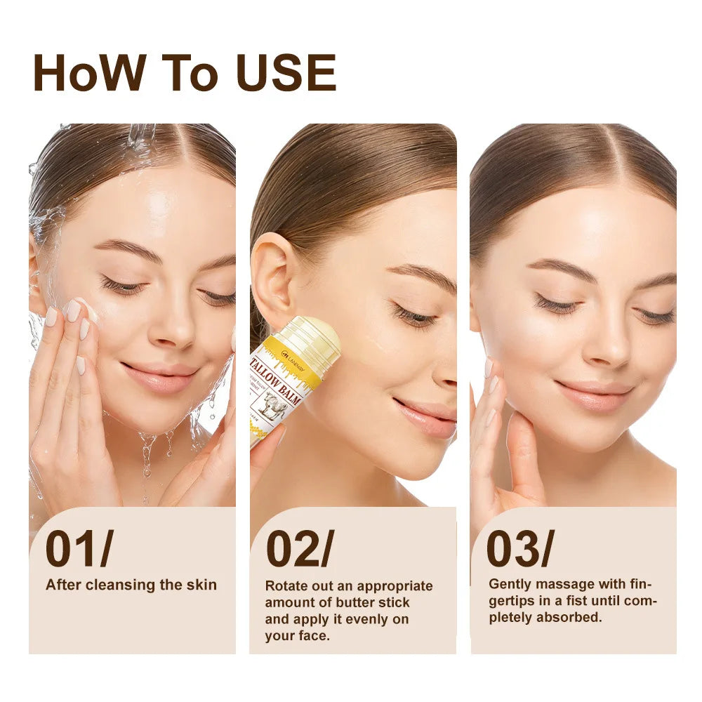 Multipurpose Tallow Balm Stick with Grass-Fed Beef Tallow & Raw Honey | Deeply Hydrates, Soothes & Nourishes Dry Skin 40g