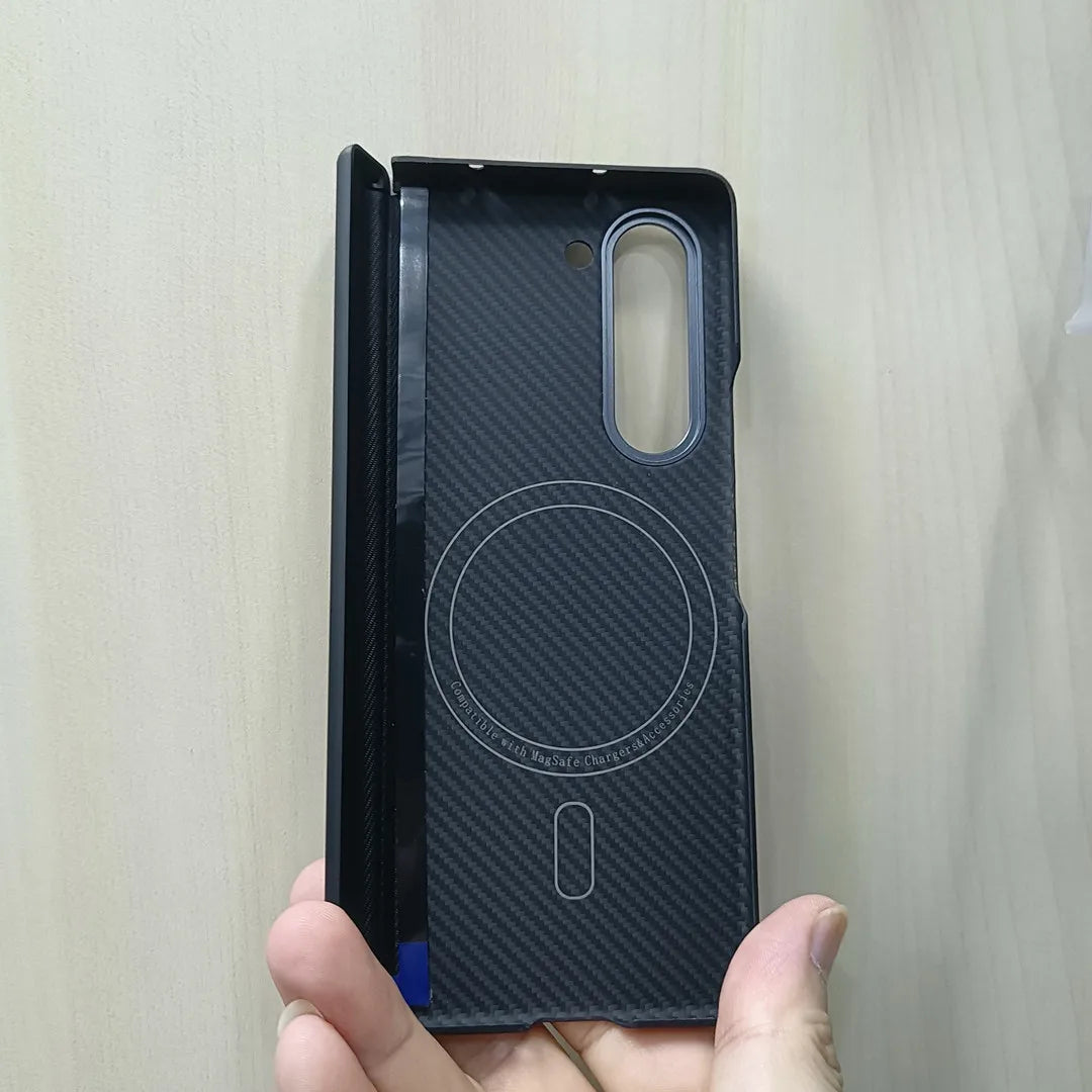 Samsung Galaxy Z Fold 6 Carbon Fiber Case - Slim Military-Grade Cover Back Only 2 Tidesmit