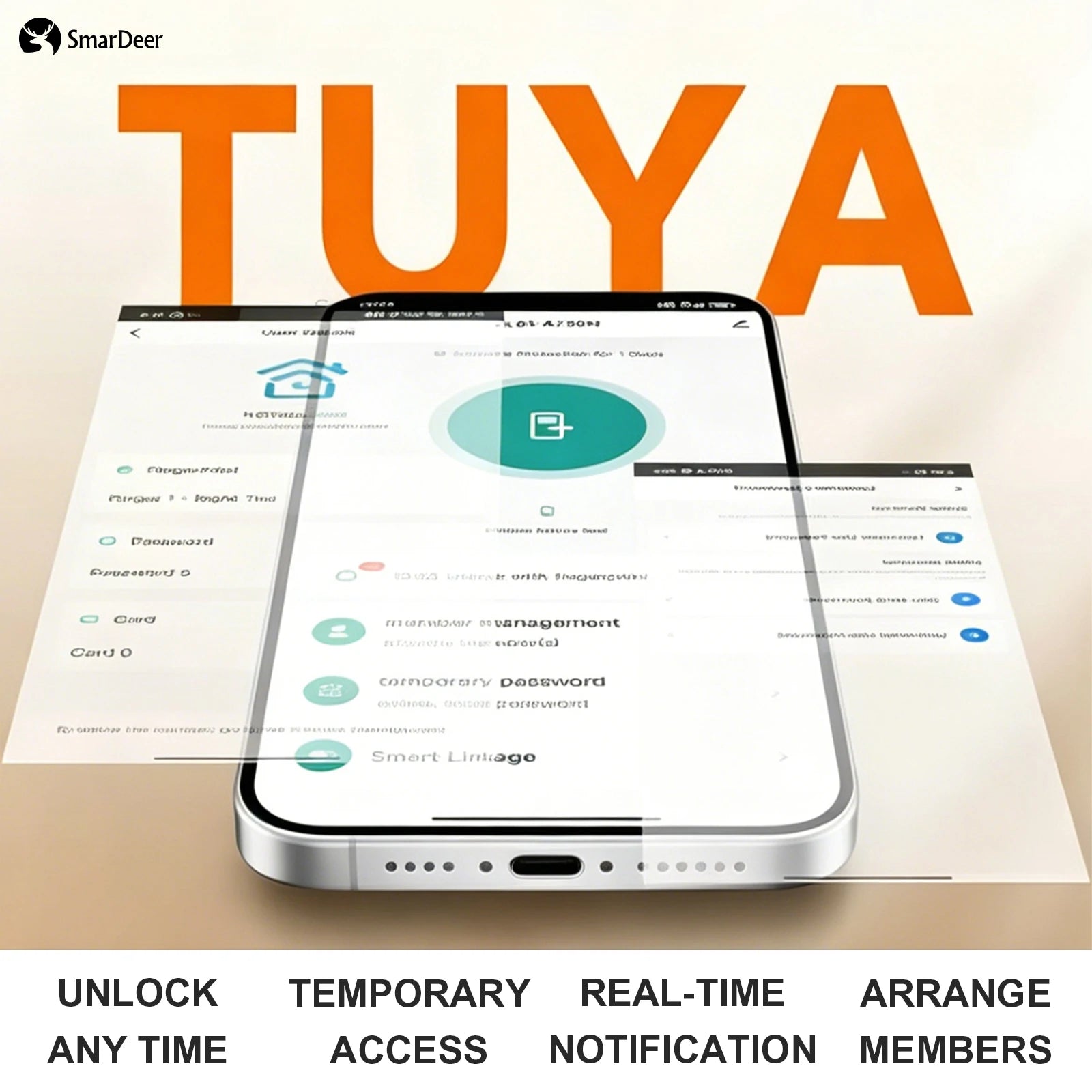 SmarDeer ﻿IS 6590 IP66 Waterproof Outdoor Smart Lock,Face & Palm Vein Recognition lock with Hebrew Menu,Tuya App Video Call