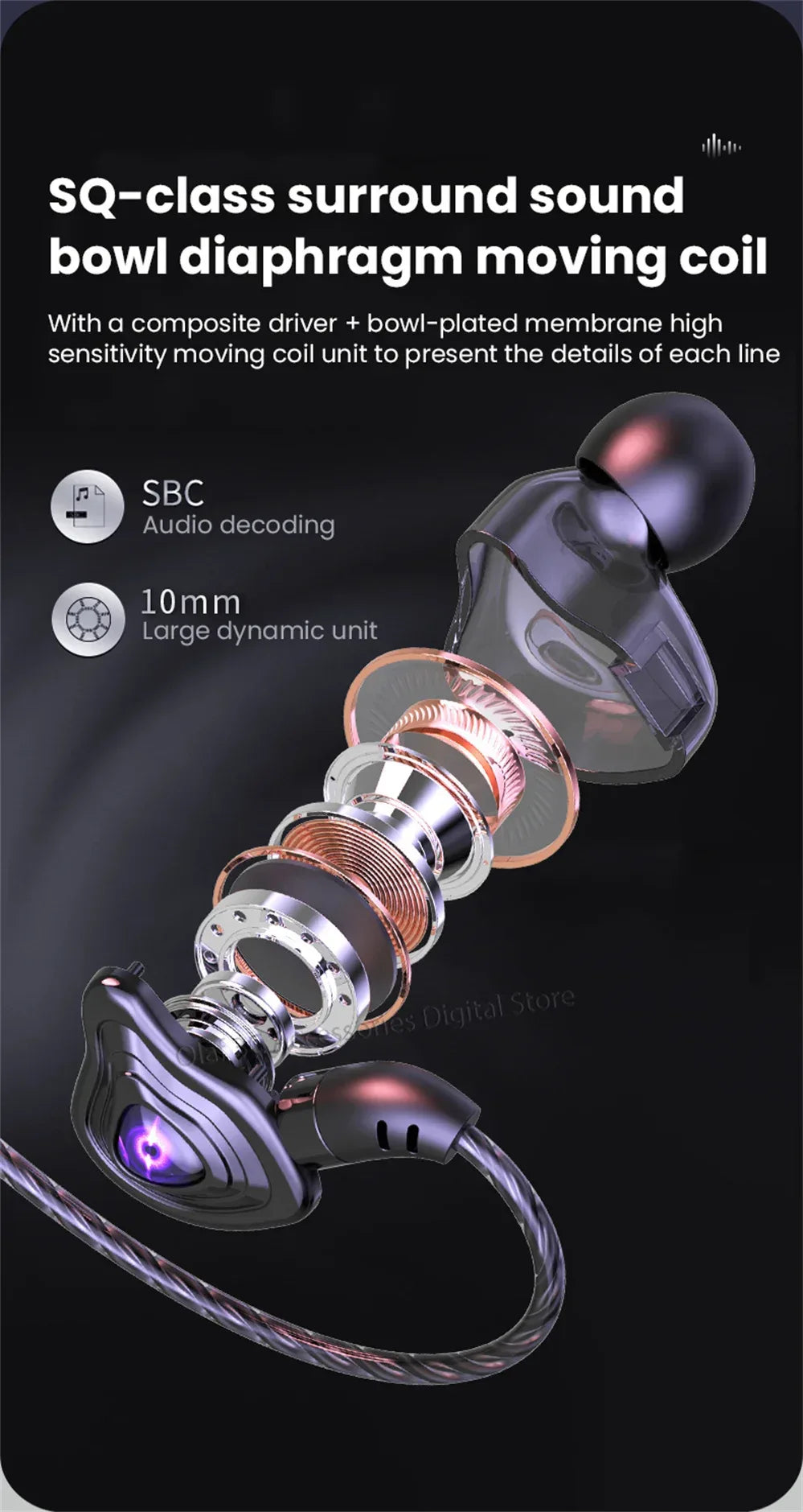 Tidesmit USB-C Wired Earbuds with 9D HiFi Stereo Bass - S16 Series Tidesmit