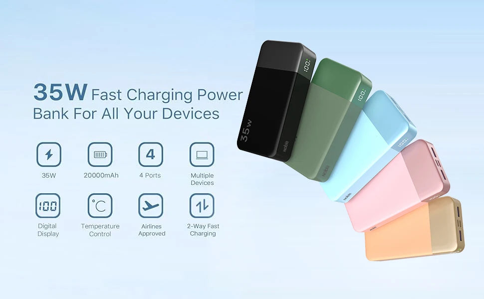 Portable Charger 20000mAh 35W PD Fast Charging Power Bank by Tidesmit Tidesmit