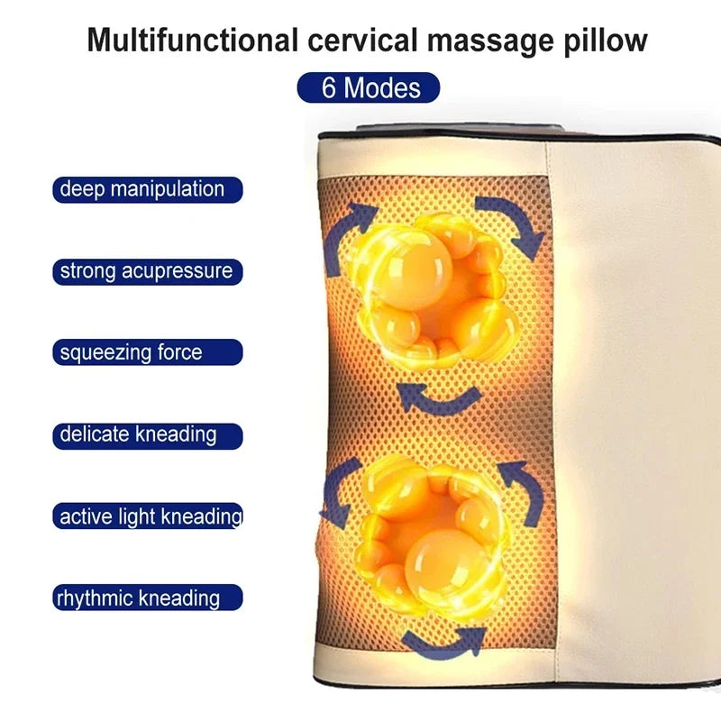 Back Neck Massager with Infrared Heat - Portable Deep Tissue Kneading Relaxation Treatment Tidesmit