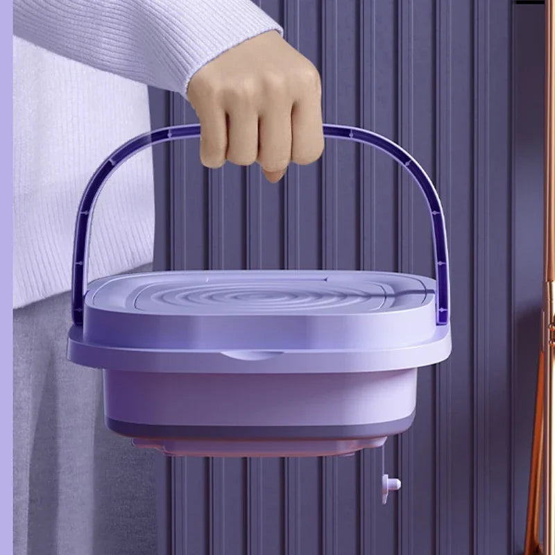 Tidesmit portable foldable washing machine with spin dryer function for delicate laundry and underwear, side view