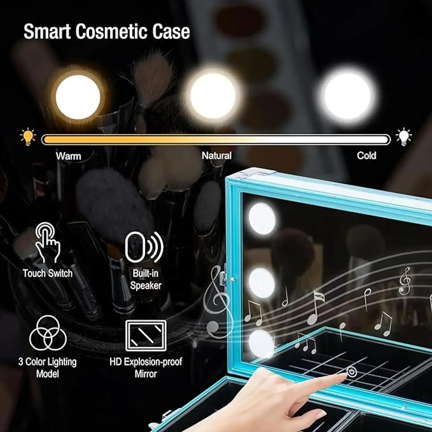 Rolling Manicure Table | Foldable Makeup Train Case - Tidesmit Massage Chairs Tidesmit