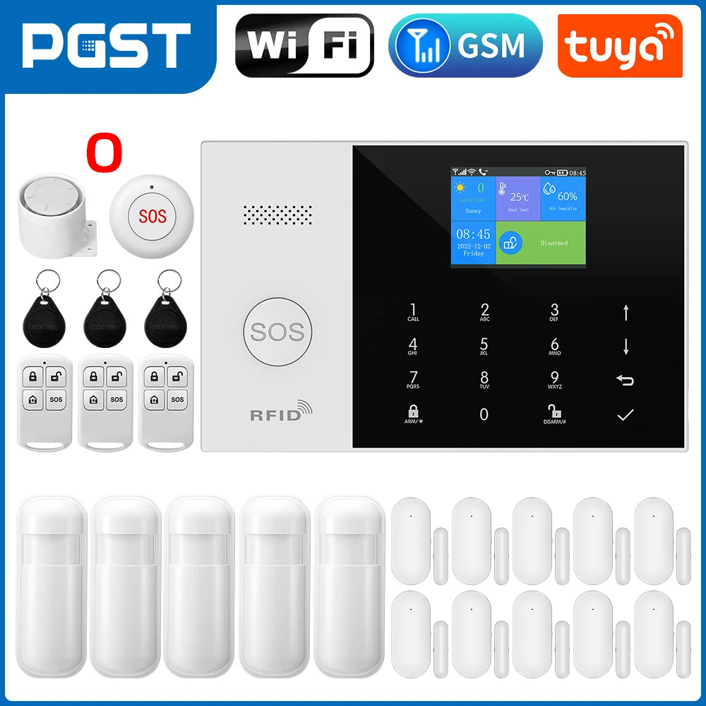 Wifi GSM Home Security Alarm System with Alexa and App Control GSM 2G Kit F EU Plug spain Tidesmit