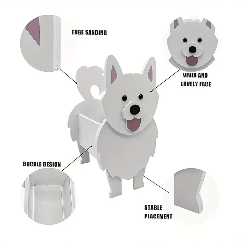 Cute Animal DIY Flower Planter PVC Pet Dog Potted Garden Yard Decoration Plant Container Holder Decor Garden Flower Pots  Orname