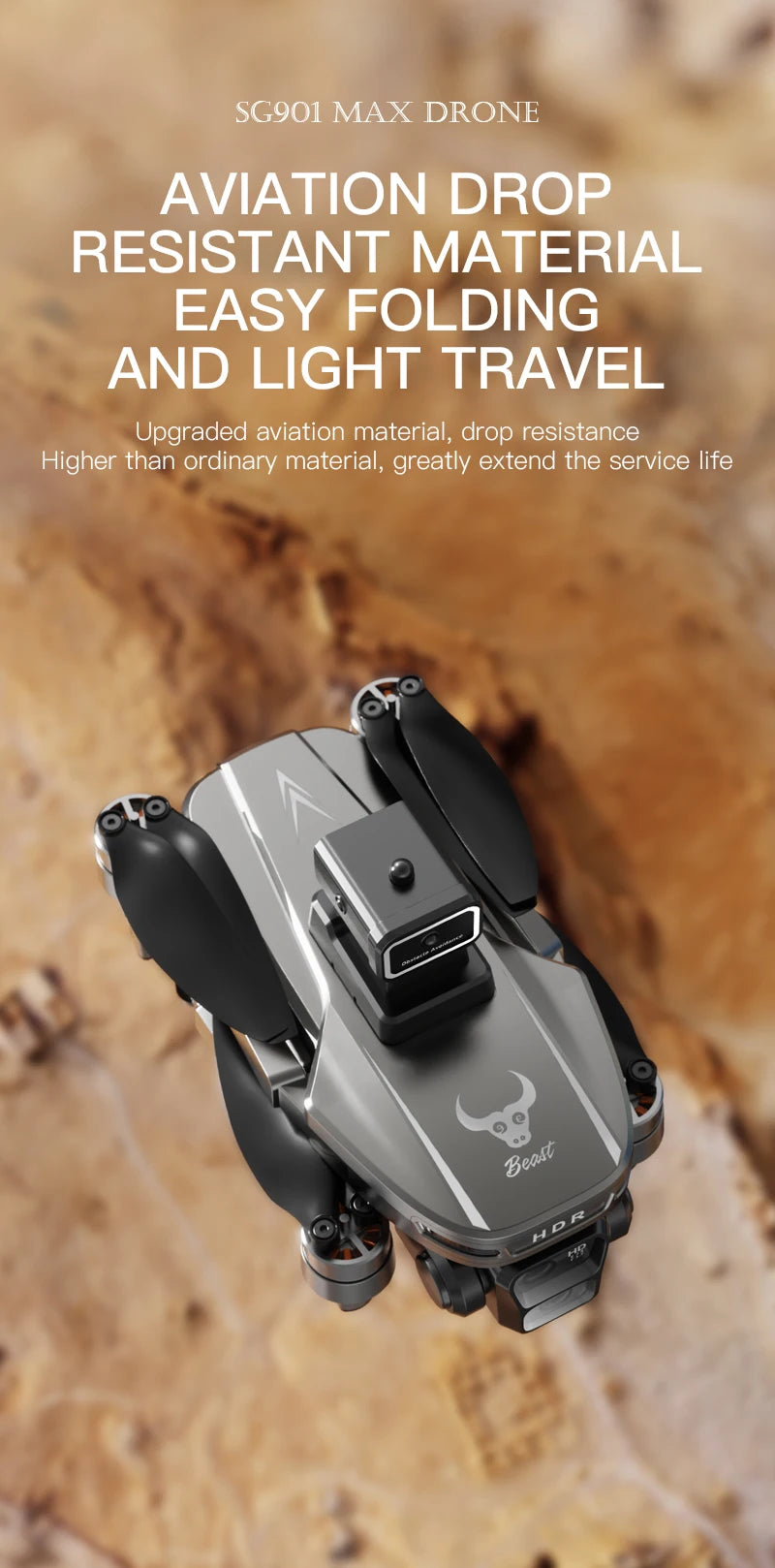 GPS Camera Drone with Obstacle Avoidance - Foldable 8K Quadcopter Tidesmit