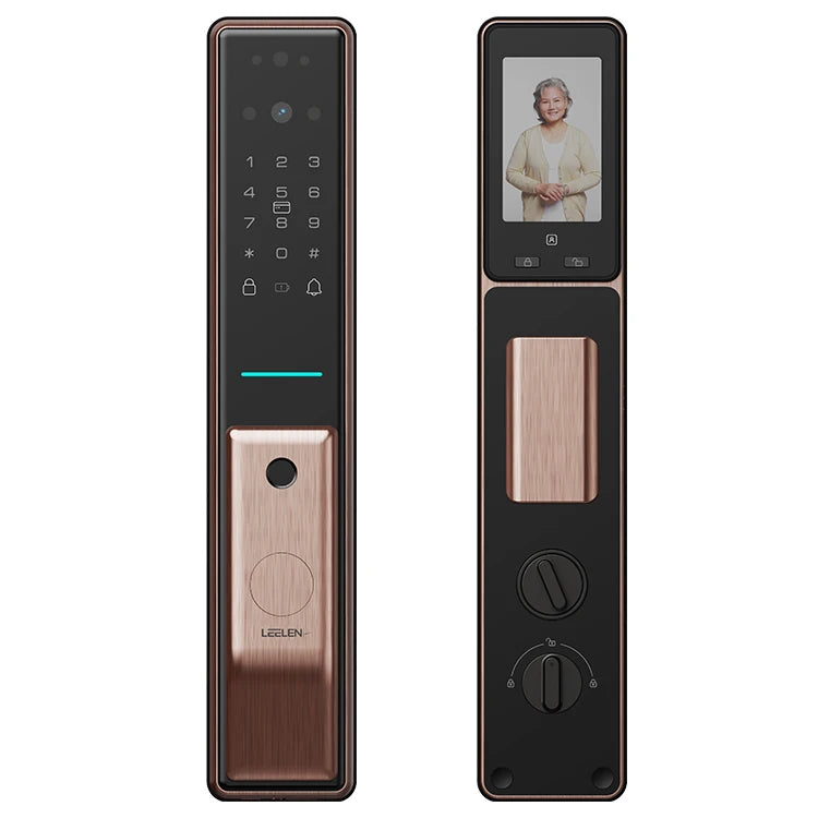 Cerraduras Electronica Security Deadbolt Door Lock Fingerprint 3D Face Recognition Smart Lock With Camera