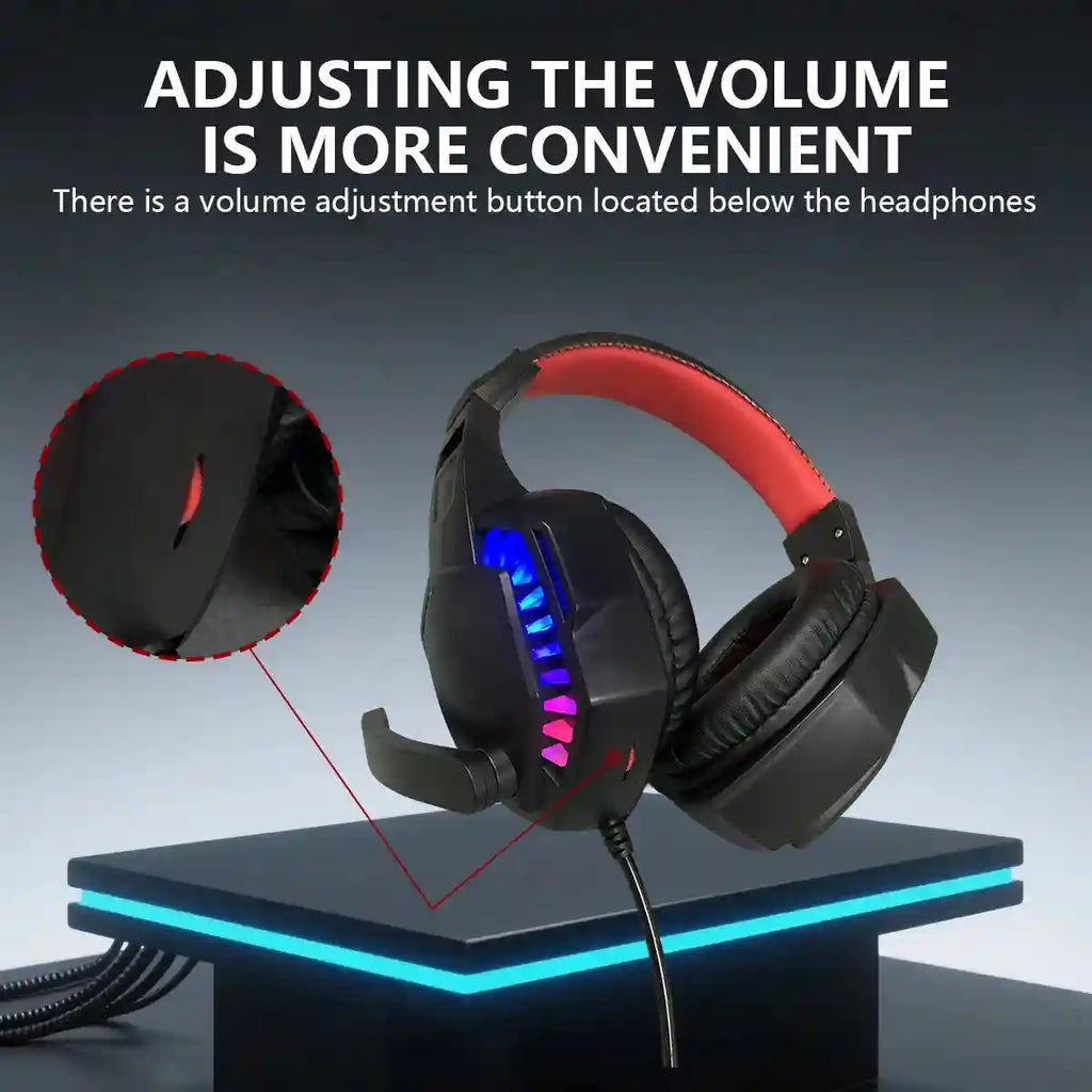 Wired Gaming Headset with RGB Lighting - Over-Ear Precision Audio Tidesmit