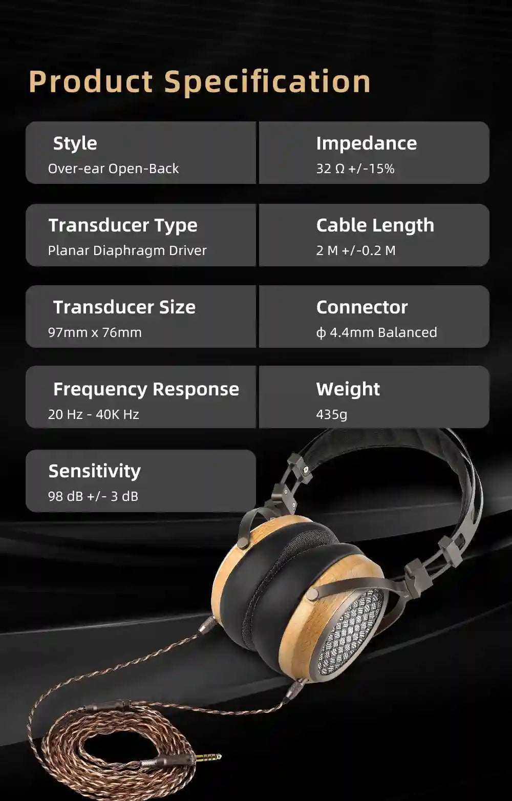 SIVGA P2 Pro Planar Magnetic Headphones | Open Back Walnut Wood Tidesmit