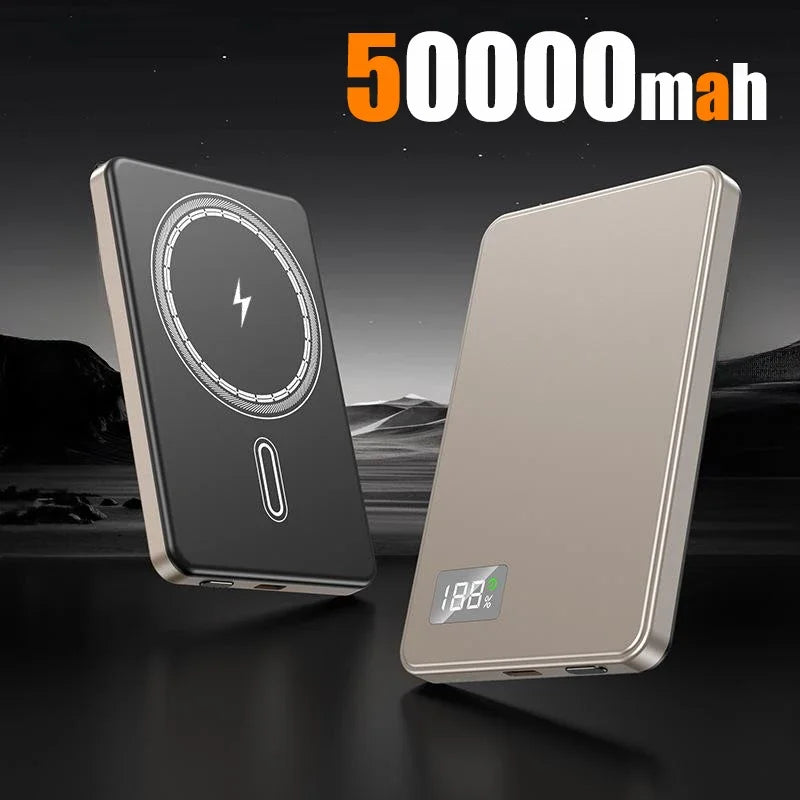 Magnetic Portable Charger 50000mAh - 22.5W Fast Charging Power Bank Gold-50000mAh Tidesmit
