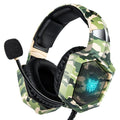 Wired Gaming Headphones With HD Mic and RGB Lights - Tidesmit Camouflage Green Tidesmit