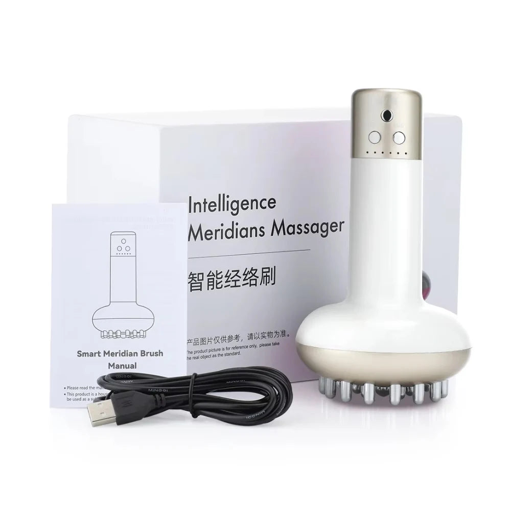 Electric Gua Sha Tool - Rechargeable Body Massager for Stress Relief Relaxation Treatment white Tidesmit