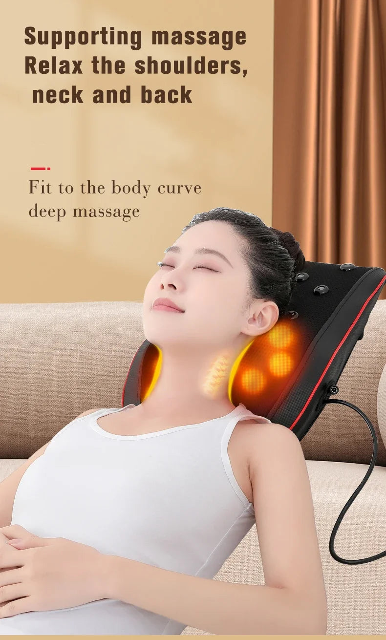Shiatsu Neck and Back Massager with Heat and Airbag Therapy Relaxation Treatment Tidesmit