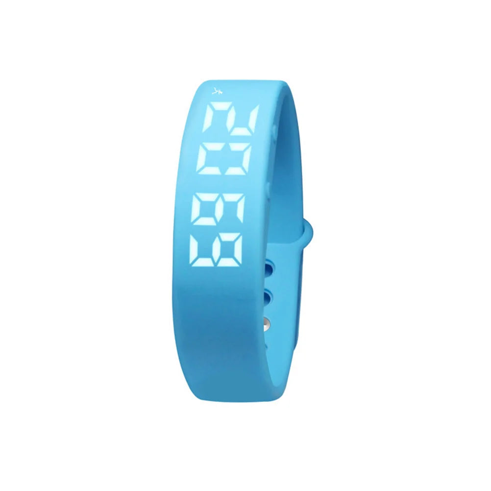 Blue Silica Gel LED Display USB 2.0 Multifunction Smart Wristband Sleep Monitor Pedometer Thermometer Vibration Alarm Fitness