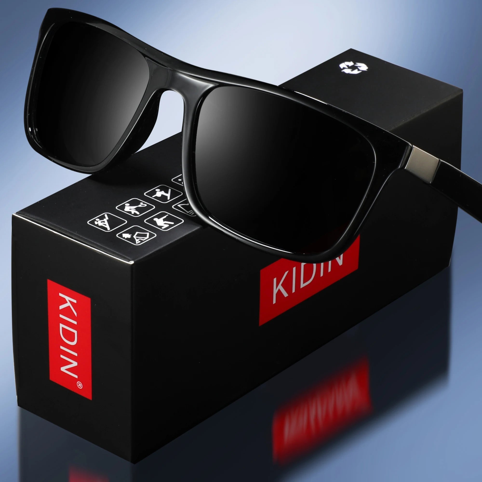 Polarized Square Sunglasses - Retro UV400 Driving Eyewear for Clarity black Tidesmit