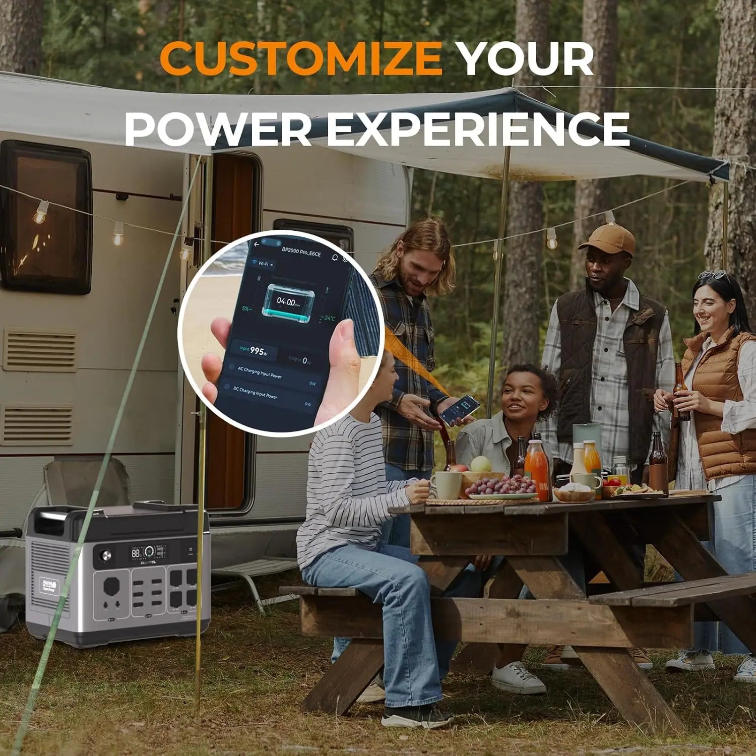 OUKITEL P2001 Plus 2400W Power Station 2048Wh Solar Generator 1.5H Full Charging, APP Control Battery Backup for Outdoor Camping