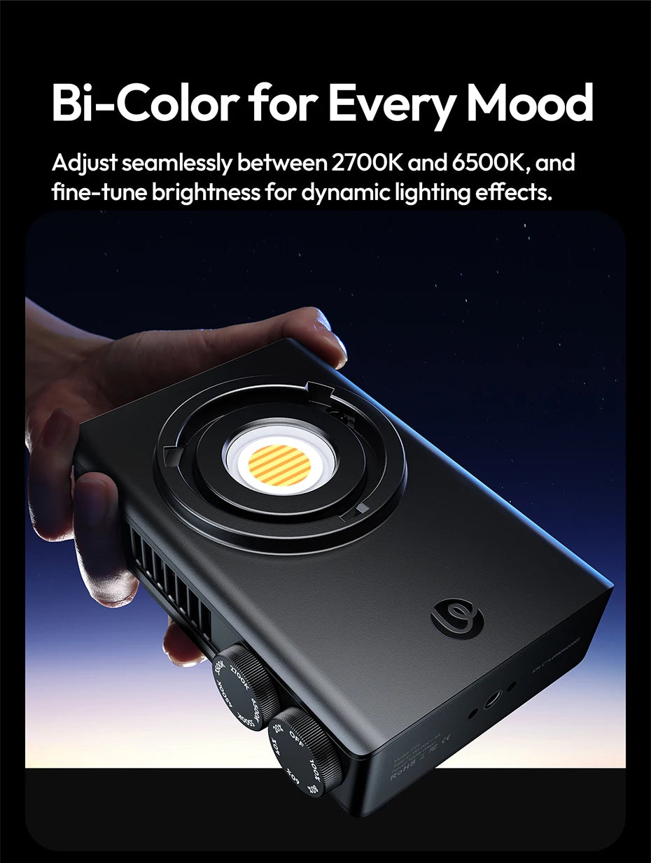 100W Portable COB LED Video Light - Adjustable Bi-Color Bowens Mount Tidesmit
