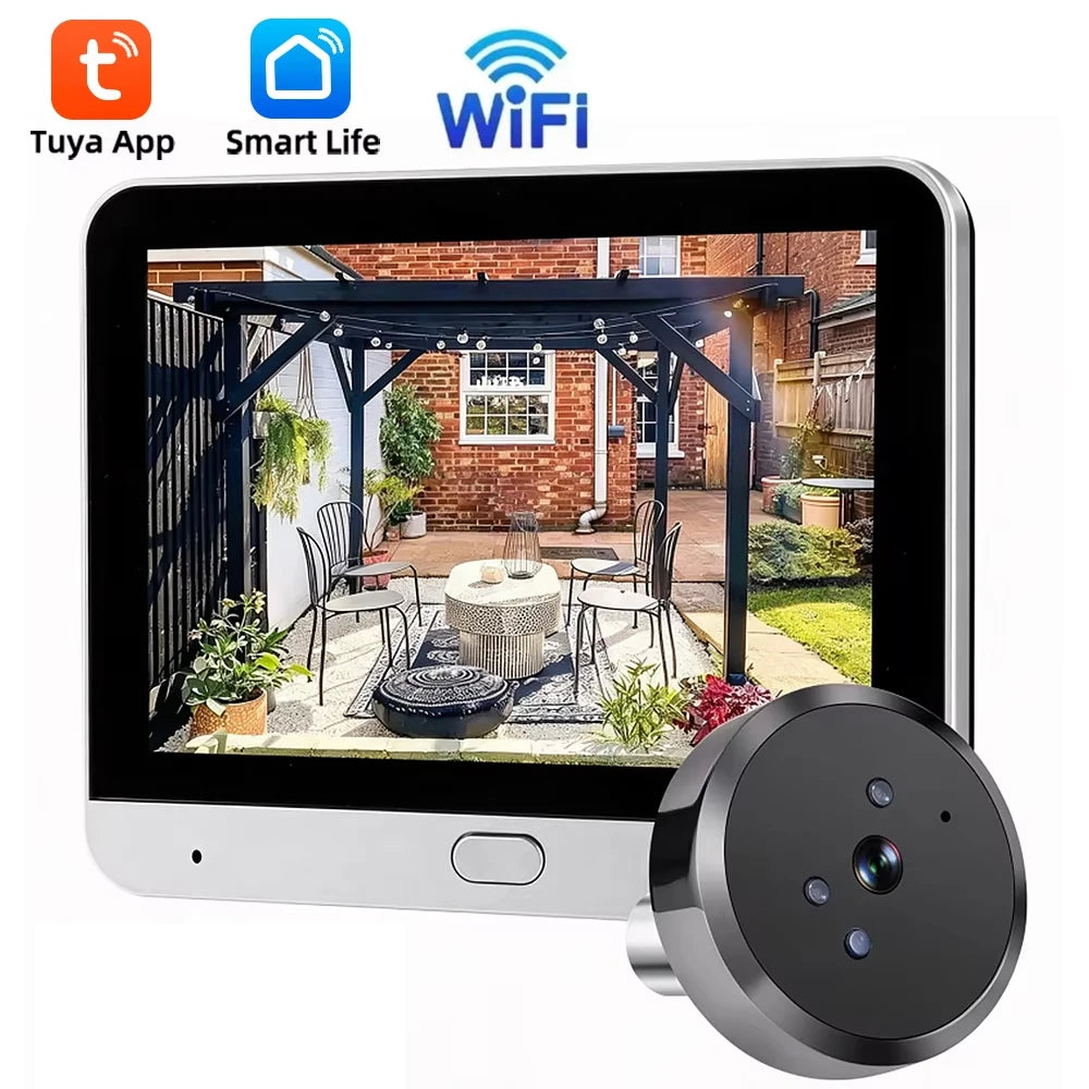 Awapow Tuya Wifi Radar Door Camera Smart Mini Digital Peepholes Door Viewer PIR Motion Detection Video Doorbell Home Security