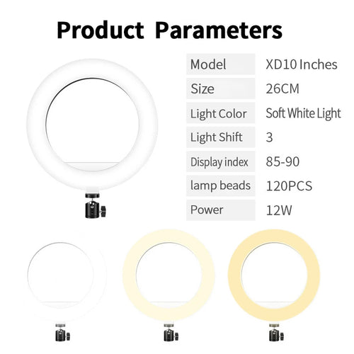 10-Inch LED Ring Light with Phone Clip for Professional Video Streaming Tidesmit