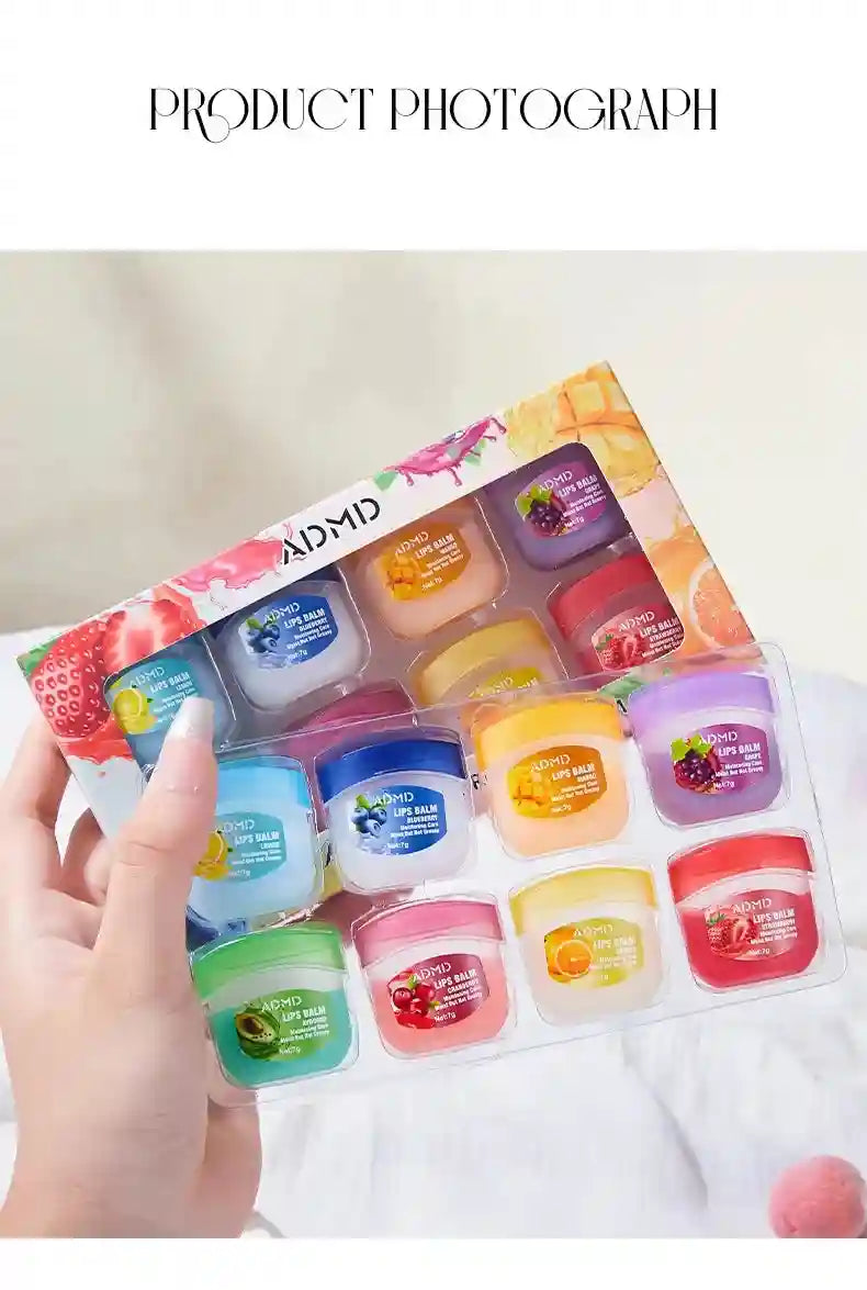 Fruit Lip Balm Set | Moisturizing Lip Care Treatment 8 Pack by Tidesmit Lip Care Tidesmit