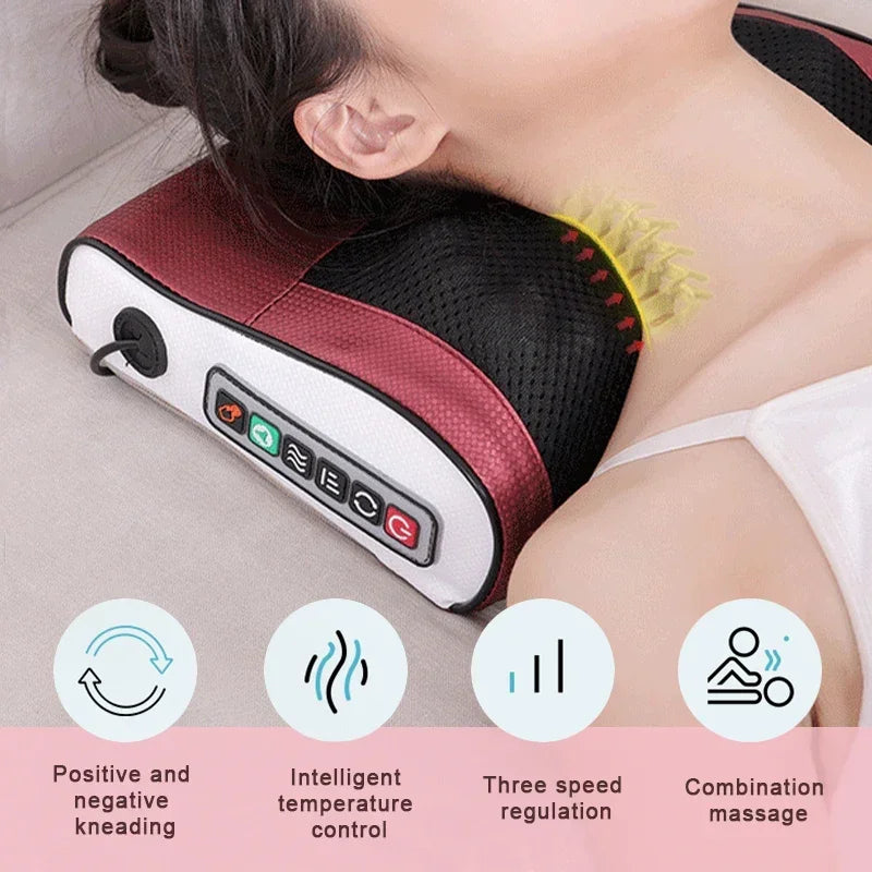 Shiatsu Neck and Back Massager with Heat for Deep Tissue Pain Relief Massage Cushion Tidesmit