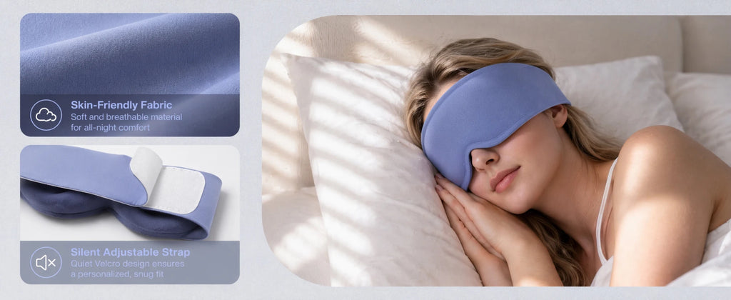 Sleep Eye Mask, 3D contour design with gravity beads inside, weighted Eye Mask 100% light blocking, relieving eye fatigue