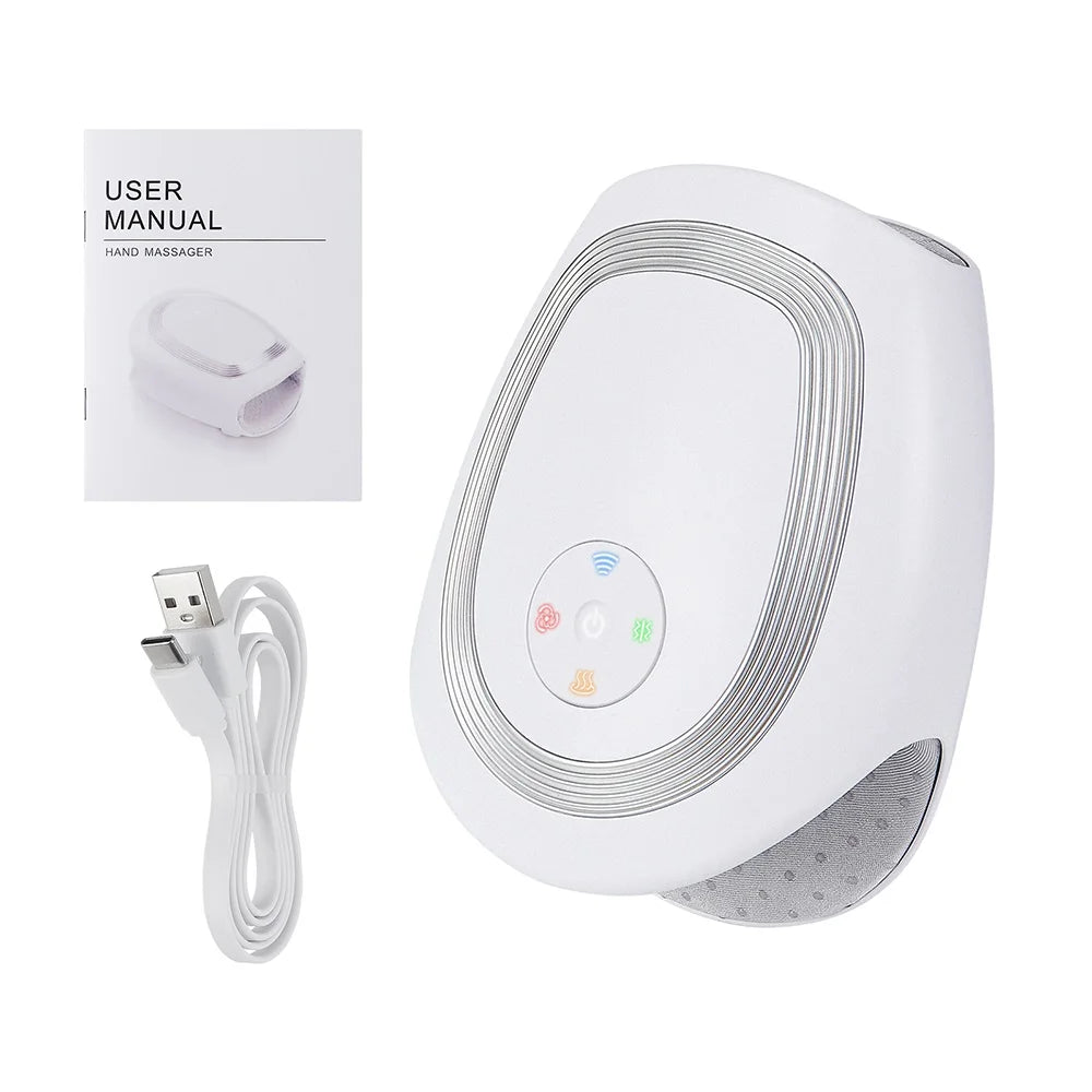 Tidesmit Electric Hand Massager with Heat and Air Compression - White Relaxation Treatment Tidesmit