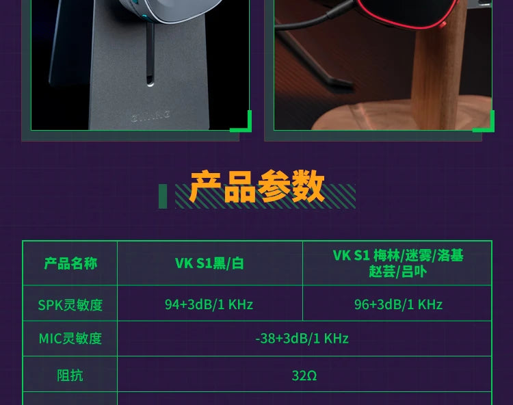 Tidesmit VK S1 Wireless Gaming Headset: Low Latency 15ms Audio Tidesmit