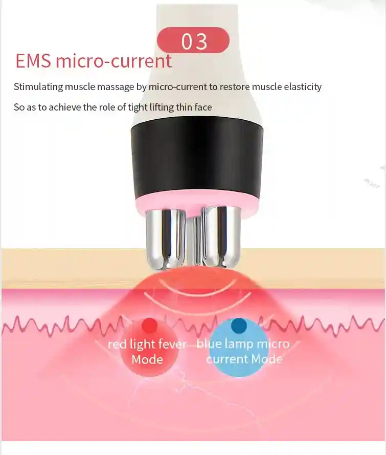 RF Skin Tightener Facial Massager | Ultrasonic Wrinkle Tool with Heat Eye Massage Instrument Tidesmit