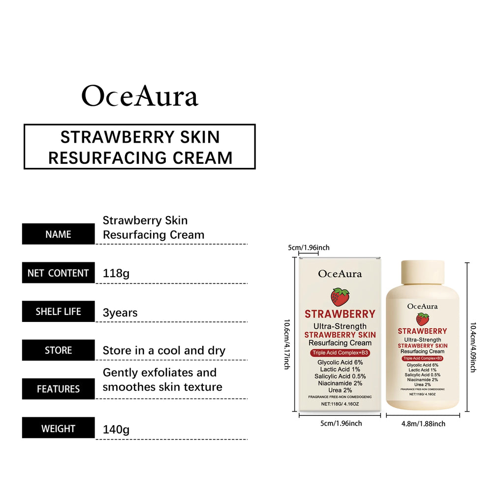Strawberry Glow Body Cream with Niacinamide Salicylic Acid Exfoliating Moisturizer Smooth Skin Non Greasy Hydrating Holiday Gift