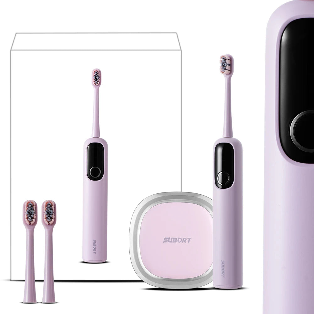 SUBORT S1 Sonic Oscillating Electric Toothbrush, 60° Swing, UV Sterilization Box, Copper-Free Brush Head, 220 Days Battery Life