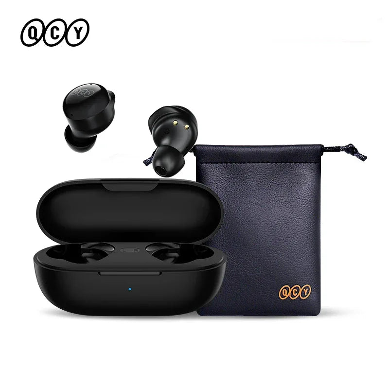 Tidesmit Wireless Earbuds Bluetooth 5.3 TWS Headphones 26H Playtime T17 Black with Pouch Tidesmit