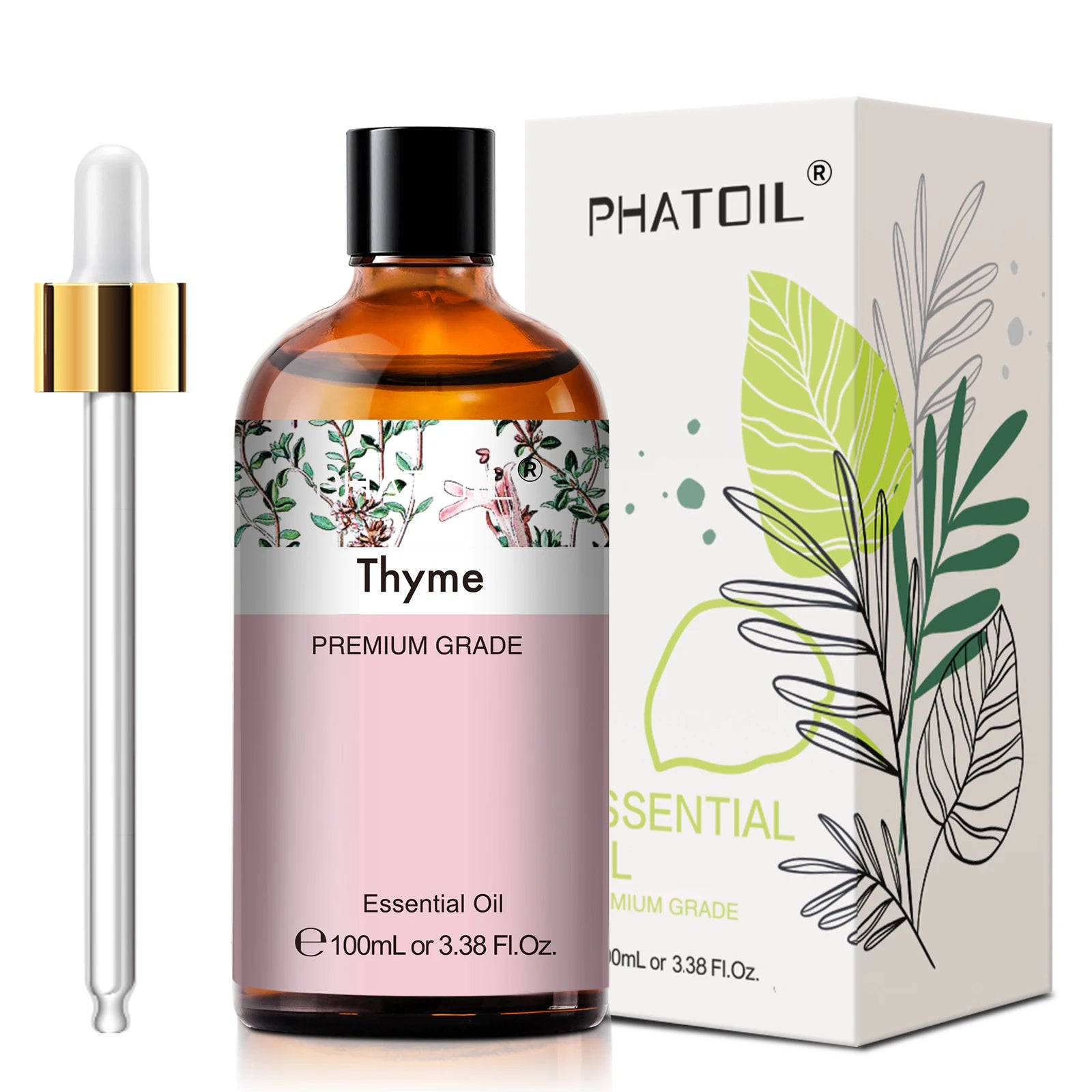 PHATOIL 100ml Lavender Peppermint Lemon Eucalyptus Lemongrass Essential Oil Natural Plant Pure Essential Oils For Diffuser