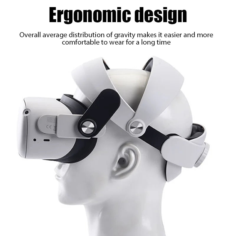 Quest 2 Elite Strap Adjustable Headset Support - Durable White Finish Tidesmit