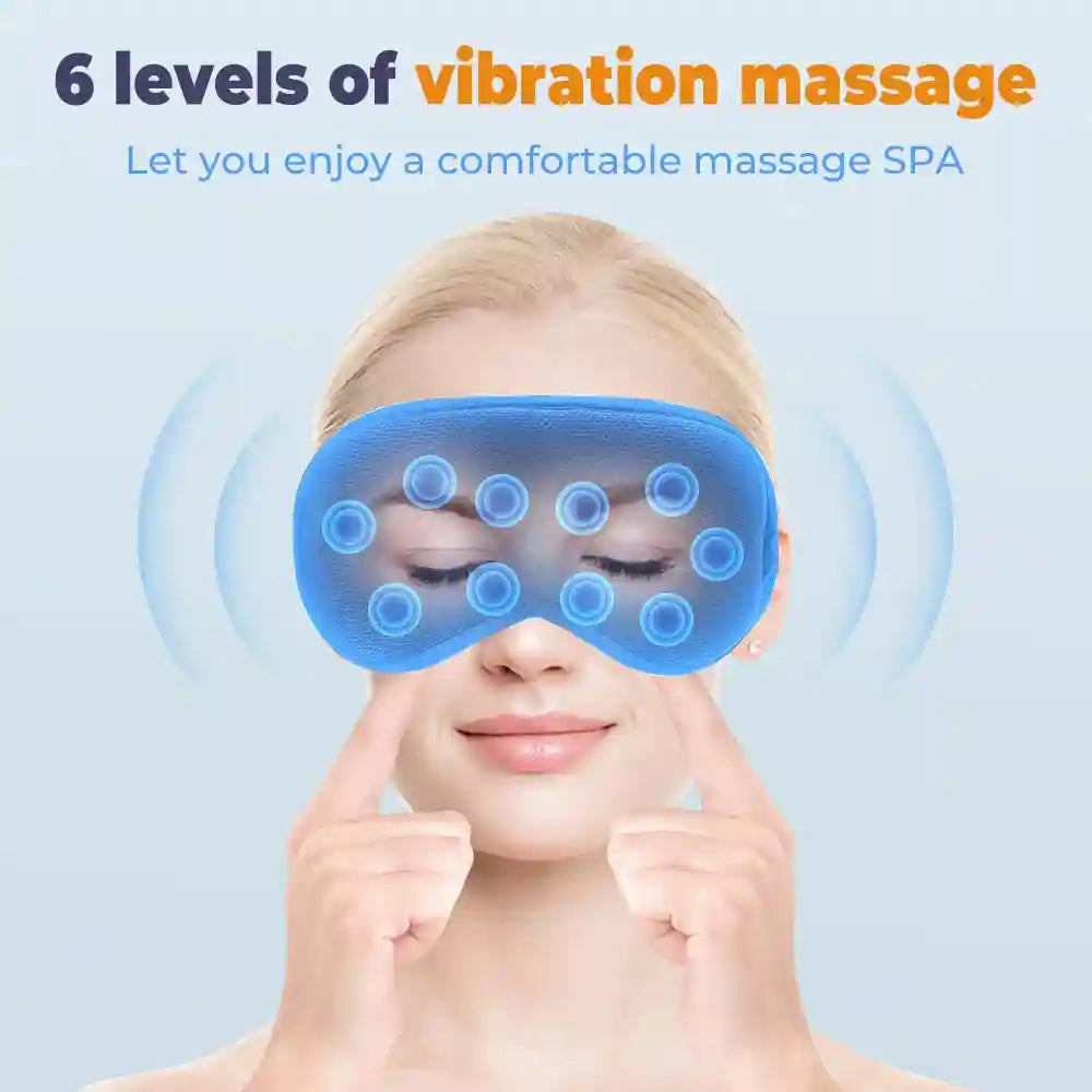 Electric Eye Massager with Heat - Portable Stress Relief Device Blue Relaxation Treatment Tidesmit