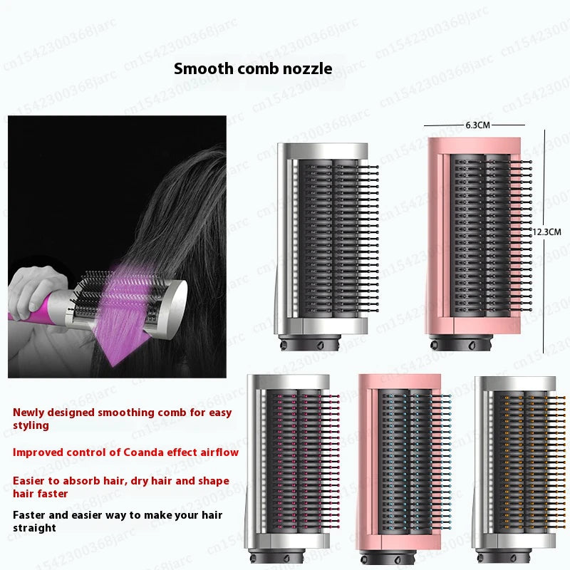 SenCiciMen X9 multi-styler smoothing brush attachment in pink and silver for professional salon hair drying and styling.