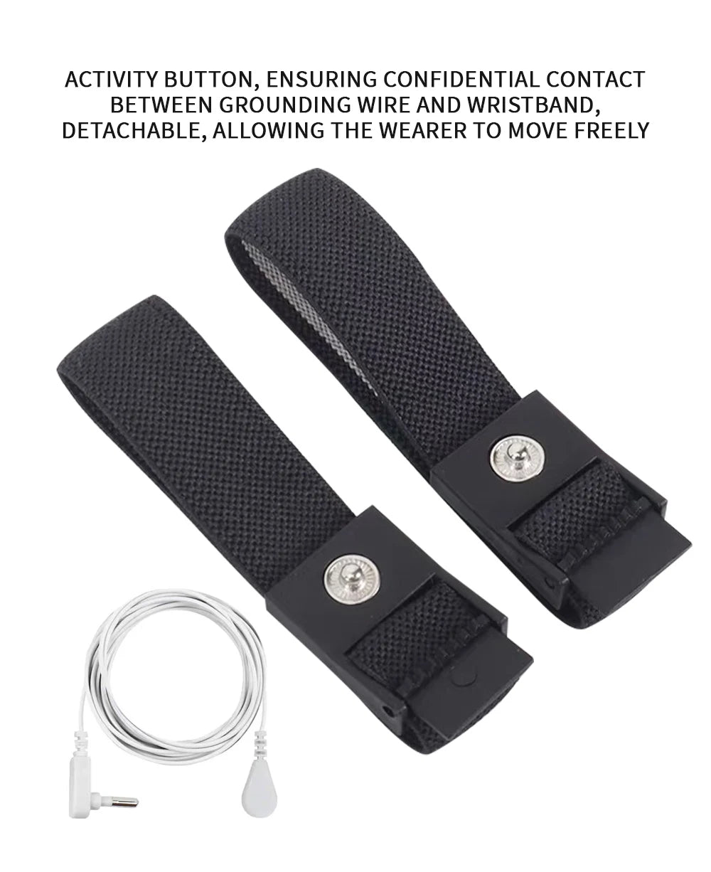 Anti-Static Wrist Strap Grounding Wrist Adjustable Bracelet Stimulation Physiotherapy Device for Computer Electronics Repair