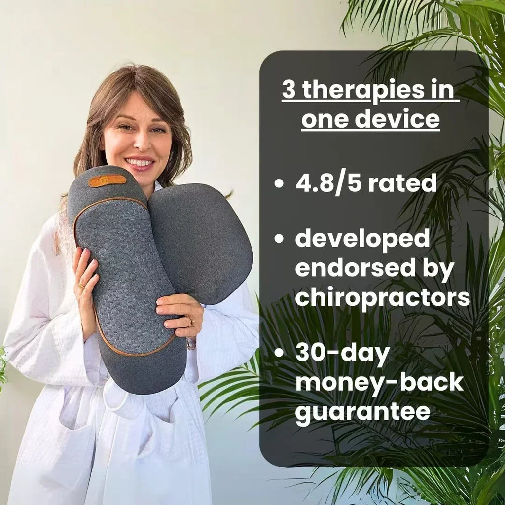 Heated Neck Massager Pillow | Deep Tissue Cervical Traction | Space Gray Massage Cushion Tidesmit