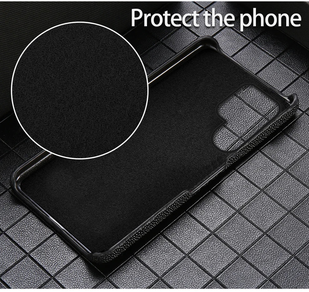 Stingray Leather Phone Case for Galaxy S24 S23 Ultra | Slim Drop Protection Tidesmit