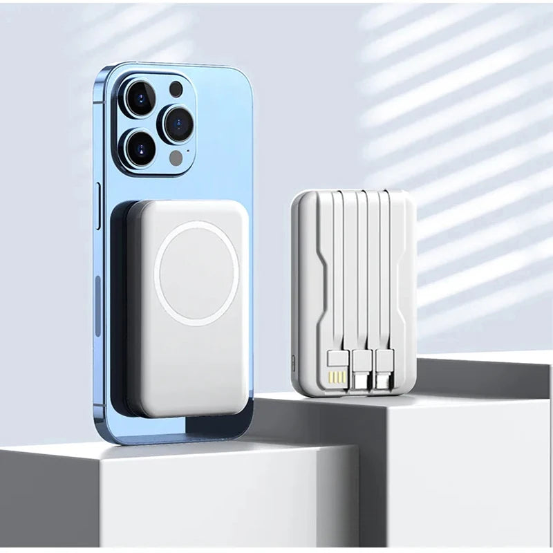 Magnetic Wireless Power Bank 10000mAh PD Fast Charger - Tidesmit White 10000mAh Tidesmit