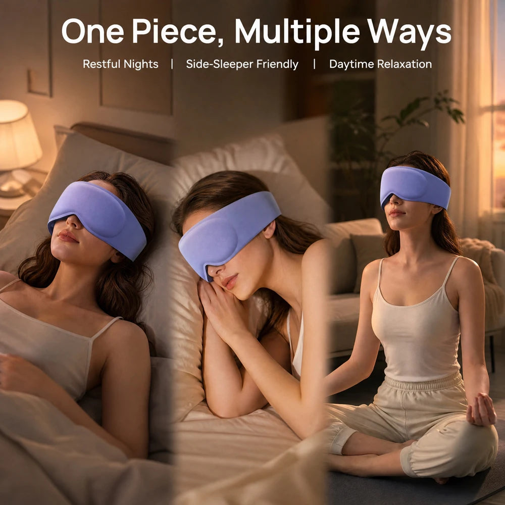 3D Weighted Sleep Mask, Eye Mask for Sleep,3D Contoured Design,Gentle Micro Pressure Sleep Mask soft and breathable