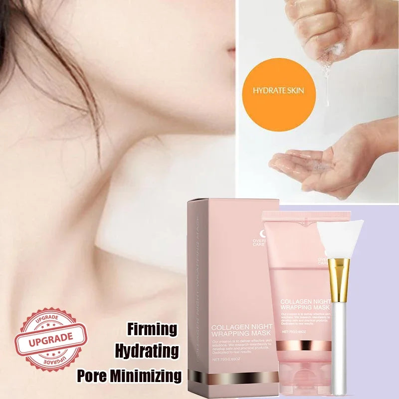 Tidesmit collagen peel-off night wrapping mask for deep skin hydration and firming texture close-up