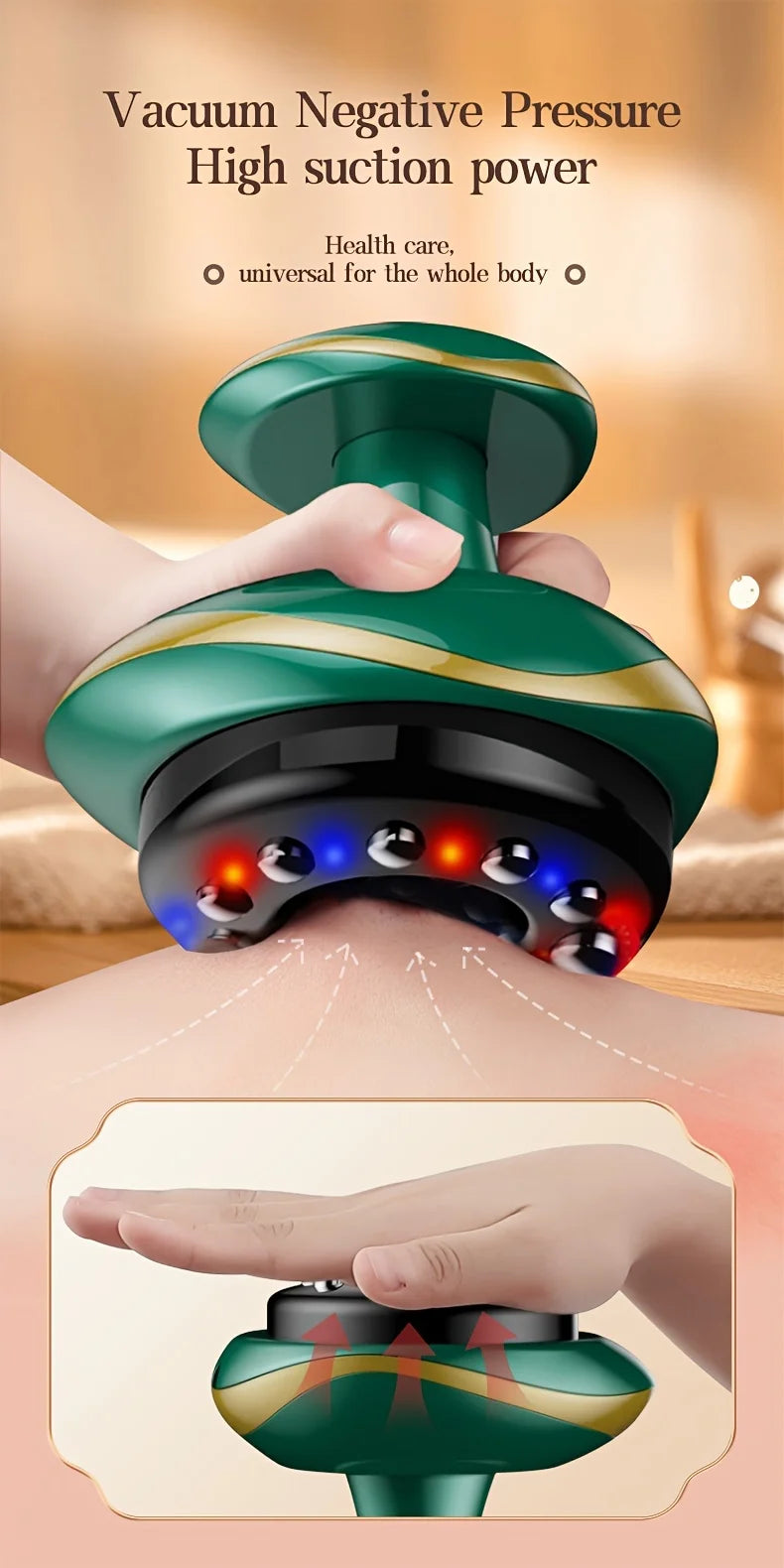 Electric Meridian Massage Brush | Deep Tissue Heat Therapy Tool Back Massage Instrument Tidesmit