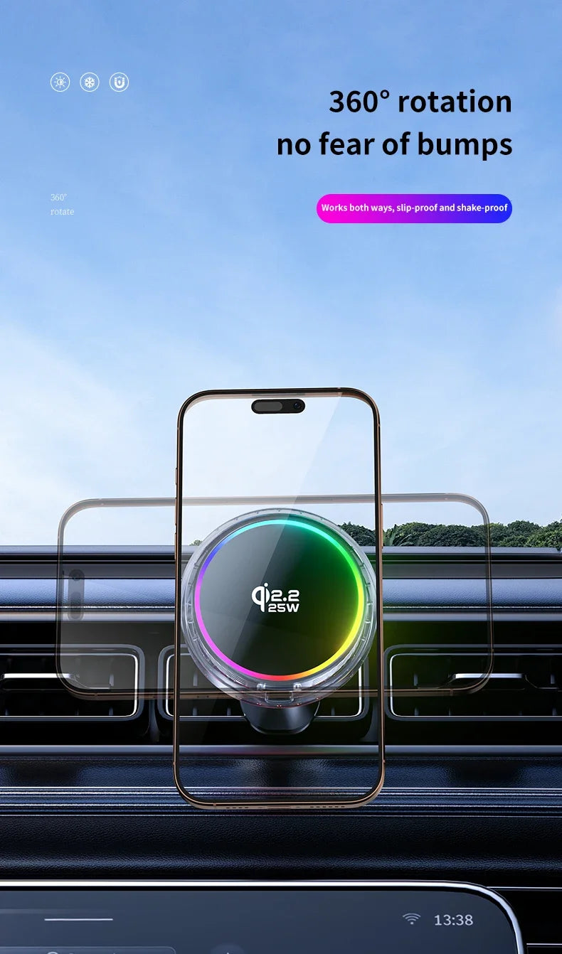 Tidesmit 25W Magnetic Wireless Car Charger - Qi Certified Fast Charging Tidesmit