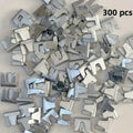 300 silver stainless steel pet cage fasteners for assembling and repairing chicken coops, rabbit and bird cages.
