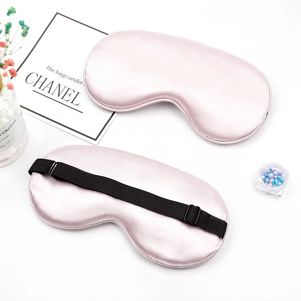 Eye Sleep Mask Eyepatch Striped Imitated Silk Eye Cover Travel Relaxing Sleeping Aid Blindfold Cartoon Sleeping Mask Eyepatch