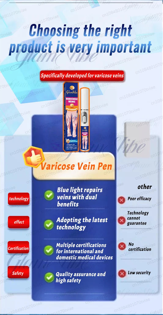 Blue Light Pen for Leg Health - Portable Wellness Therapy Device Relaxation Treatment Tidesmit