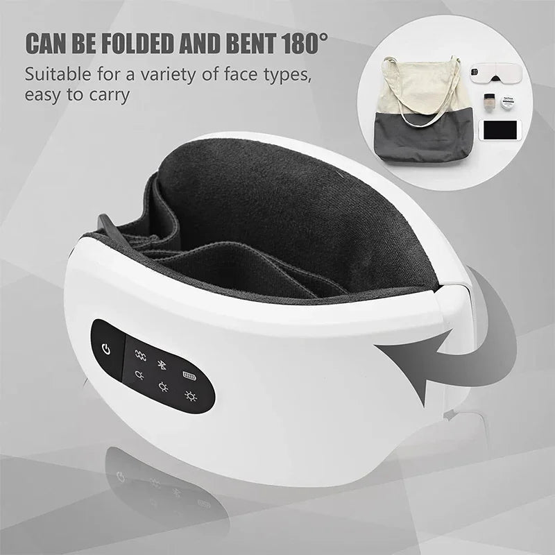 4D Eye Massager with Heat and Bluetooth - Portable Wellness Tool Relaxation Treatment Tidesmit